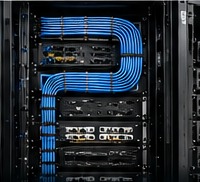 Professionally dressed MDF and IDF network rack
